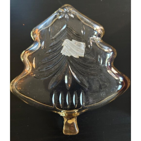 Christmas Candy Dish Decorative Mikasa Christmas Tree Glass Dish Decor - Picture 6 of 7